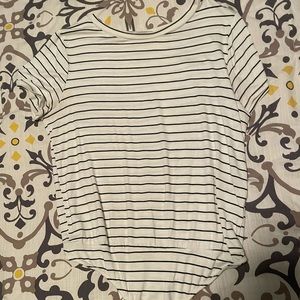 Striped, short sleeve bodysuit